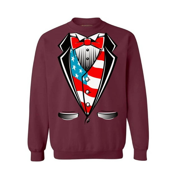 Awkward Styles Unisex Tuxedo American Flag Graphic Sweatshirt Tops USA Patriotic