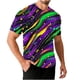 thumbnail image 2 of Ceisia Men's Casual Mardi Gras Graphic T-shirt Short Sleeve Round Neck Feather & Bead Print Summer Streetwear Tee Tops Purple M Gifts, 2 of 7