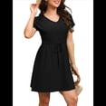 thumbnail image 2 of Vestido de Mujer con Cuello en V y Corta, Color Negro, Talla XXL, 2 of 5