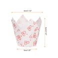 thumbnail image 2 of Uxcell 50Pcs Tulip Cupcake Liners Standard Paper Baking Cups Greaseproof Wrapper Disposable White with Heart Pattern, 2 of 6