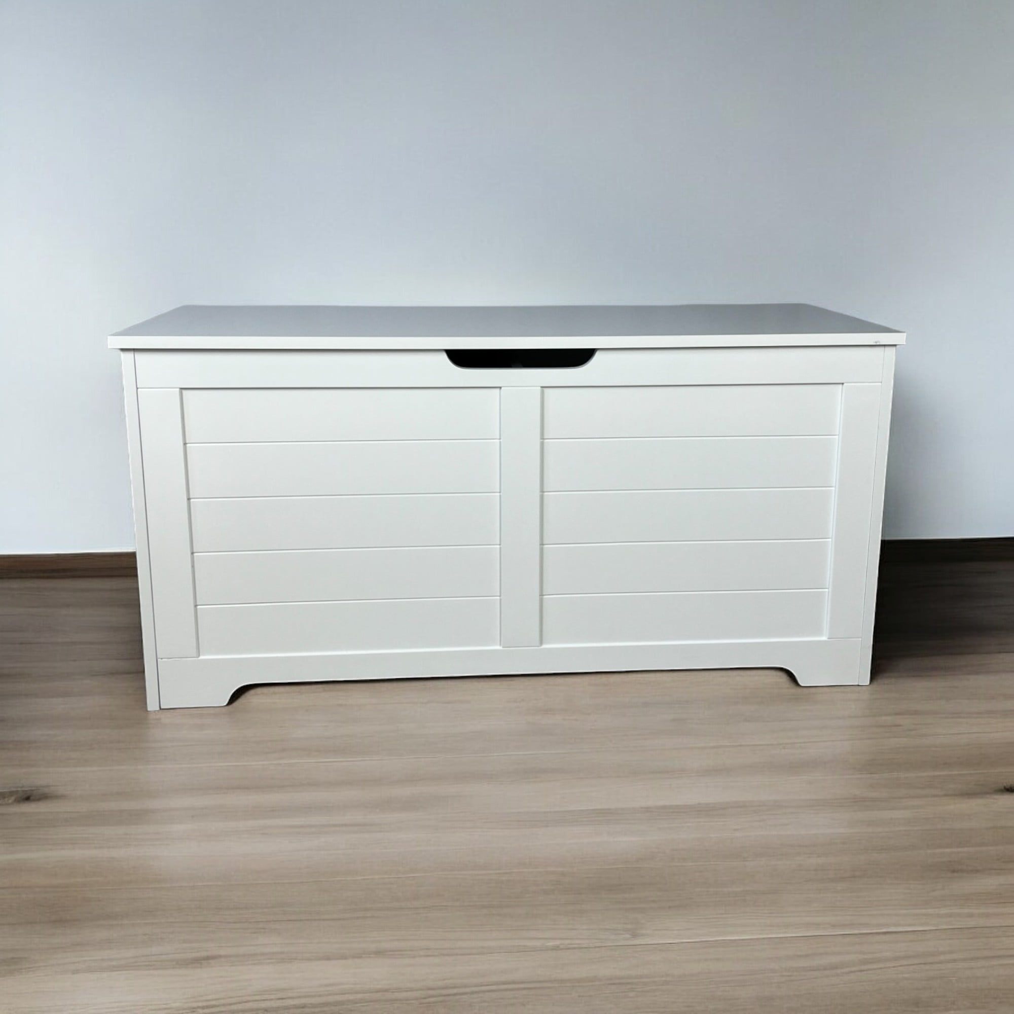 Noaman 39.4" Top Open Cat Litter Box Enclosure Furniture, Hidden Litter Box Cover Cabinet for Large Cats, Dog Proof, Cream White, MDF Material, Multipurpose Cat Washroom & Storage