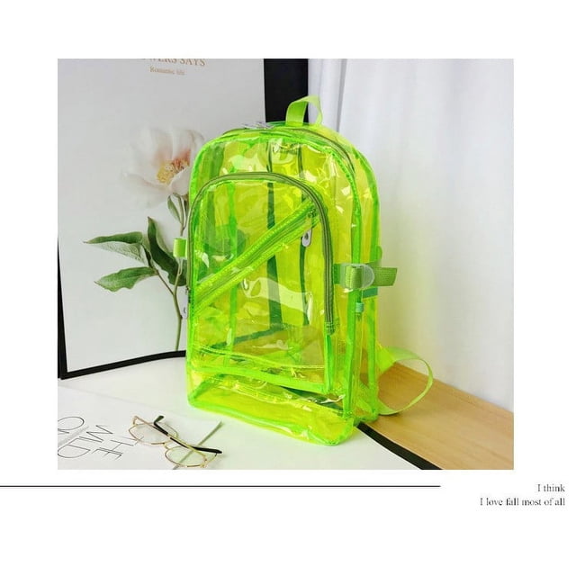 Xihbxyly Mochila Transparente de Pvc Resistente, Diseño Transparente, Correas de Hombro Reforzadas, Gran Capacidad para Libros y Portátil, Compartimentos Múltiples, Ideal para Viajes, Escuela, Deport