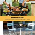thumbnail image 6 of Elastic Fitted Round Tablecloth, Sunflowers Waterproof Stretch Table Cover for 45"-54" Tables, Modern Bee You Are My Sunshine Black Washable Outdoor Tablecloths for Patio, Picnic, Camping, 6 of 9