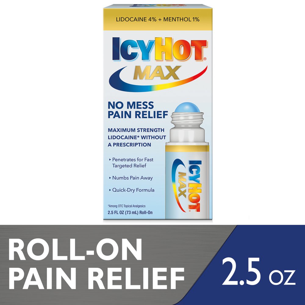 Icy Hot Lidocaine Pain Relieving Cream (2.5 Oz), NoMess Applicator