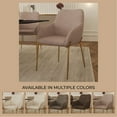 thumbnail image 2 of LeisureMod Dining Chair Upholstered in Velvet/Leather/Boucle with Padded Seat Curved Back Design and Gold Chrome Iron Legs for Modern Home, Kitchen, Office, Cafes Zaire Collection, 2 of 11