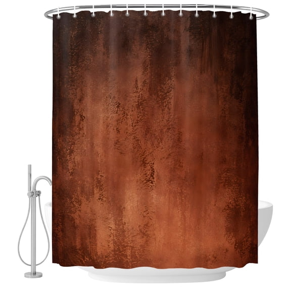 Extra Long Shower Curtain 72x96 Inch, Burnt Orange Ombre Shower Curtain Waterproof Bathroom Decor, Modern Abstract Art Oil Paint Gradient Fabric Bath Curtain Set Accessories with Hooks