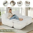 thumbnail image 4 of EOP Big Bean Bag Lounger Chair, Chaise Lounge Chair Indoor, Comfy Upholstered Sleeper Sofa Bed with Compressed Memory Foam, No Assembly Required, Beige, 4 of 9