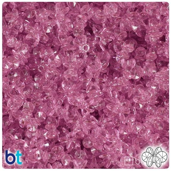 BeadTin Light Fuchsia Transparent 10mm SunBurst Craft Beads (450pcs)