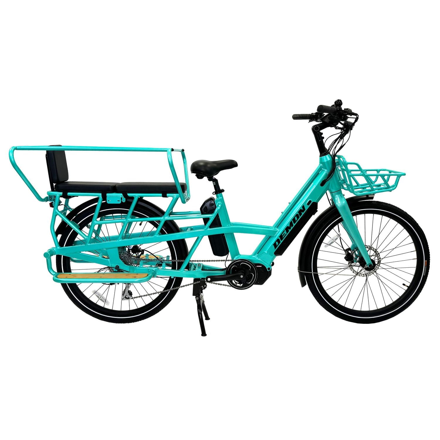 Demon Electric EcoCarrier Longtail Cargo E-Bike - 48V 500W Mid-Drive Motor, 26" Tires, 100KM Range, 3.5" Full-Colour LCD Display with E-Bike Torque Sensor, 24Ah Removable Li-ion Battery