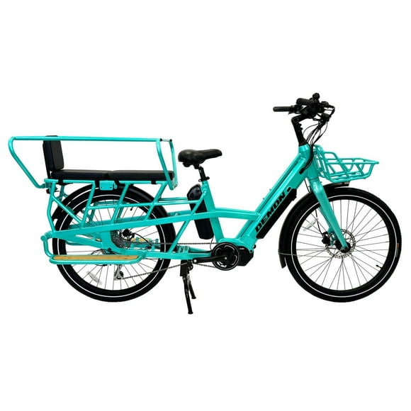 Demon Electric EcoCarrier Vélo cargo électrique - Moteur central de 48V 500W, pneus de 26 pouces, autonomie de 100 km, écran LCD couleur de 3,5 pouces avec capteur de couple pour vélo électrique, batt