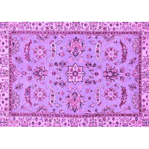 Ahgly Company Indoor Rectangle Oriental Purple Traditional Area Rugs, 2' x 3'