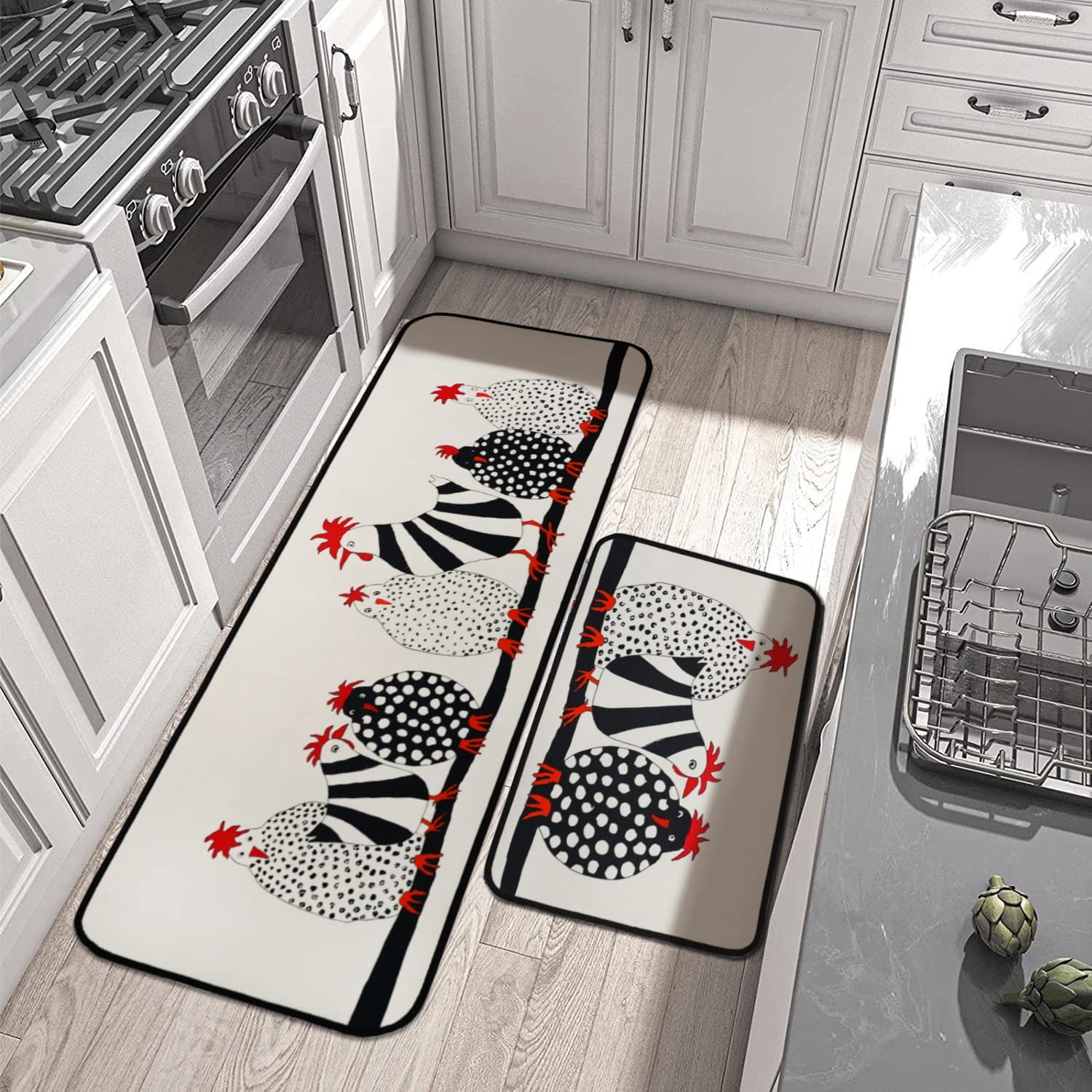 Funny Kitchen Rugs Set 2 Piece Kitchen Rules Rugs and Mats Non Skid  Washable for Kitchen Sink Low-Profile Floor Mats Decorations for Home  Kitchen (18x48+18x24 ) 