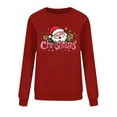 thumbnail image 2 of Cute Santa Sweatshirt for Women Vintage Christmas Crewneck Long Sleeve Tops Oversized Fall Sweatshirts, 2 of 4