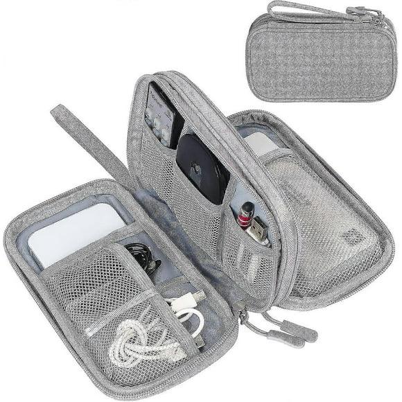 Electronic Organizer, Travel Cable Organizer Bag Pouch Electronic Accessories Carry Case Portable Waterproof Double Layers All-in-one Storage Bag For