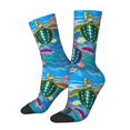 thumbnail image 1 of Balery Little Sea Turtles Calcetas Largas con Estampado para Hombre y Mujer – Suaves y Transpirables, Talla Única (US 5-11), 1 of 6