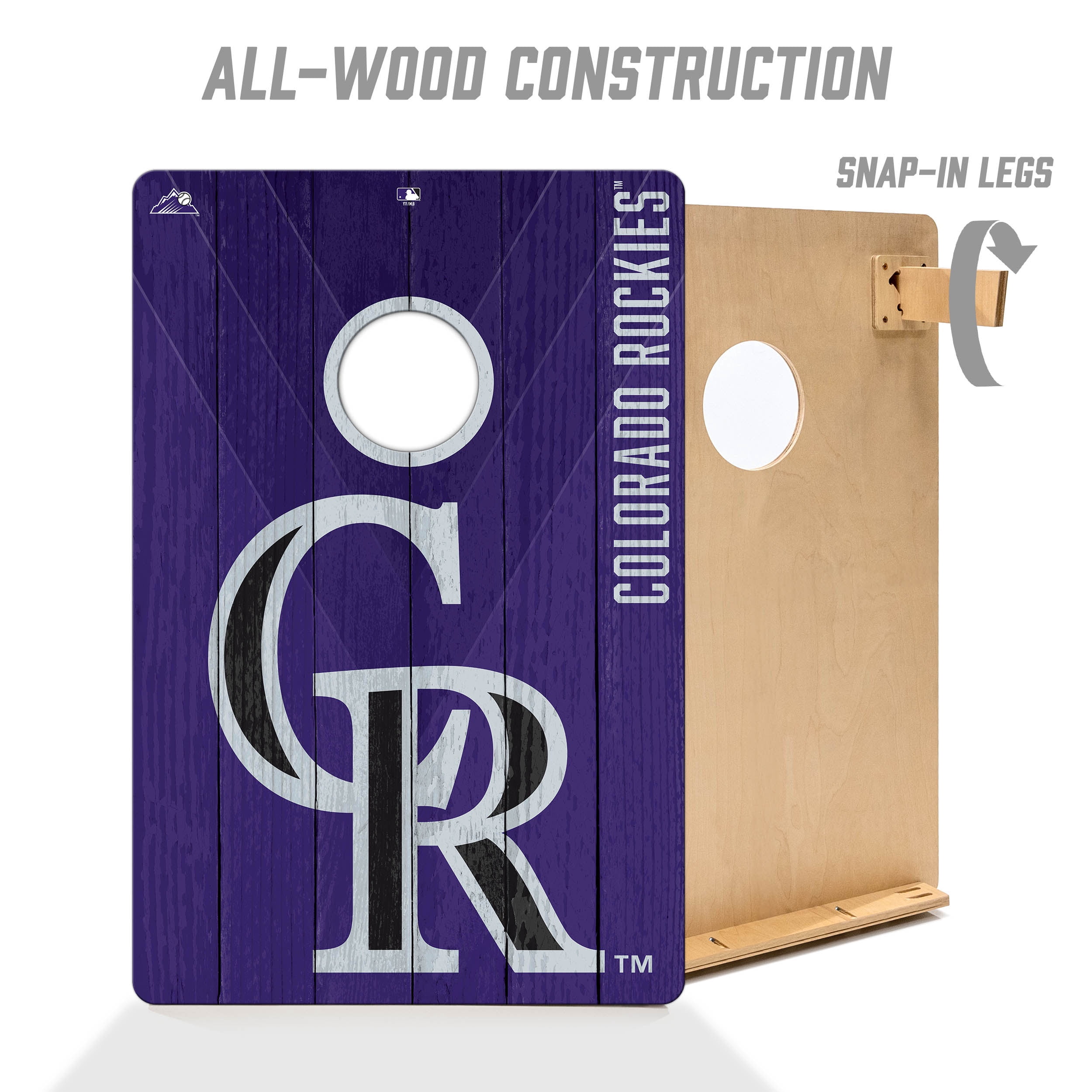 YouTheFan MLB Colorado Rockies 2' x 3' Cornhole Game No Bags