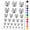 Black, variant on Spring Summer Tulips Water Resistant Temporary Tattoo Set Fake Body Art Collection - Red