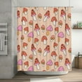 thumbnail image 5 of Rateoe 70s Mushroom Shower Curtain - Fancy Bathroom Shower Curtain Sets - Waterproof Shower Curtain with Hooks with 12 Plastic Hooks 72x72 Inches, 5 of 5