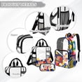 thumbnail image 3 of DISNIMO Clear Backpack, Color Block Printed 17 Inch Large Backpack with Lunch Box and Pencil Case, Heavy Duty PVC Transparent Bookbag for Elementary Kindergarten Student, 3 of 5