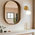 thumbnail image 3 of Mordern Single Antique Brass Metal with Milk Glass Shade Vanity Light, Minimalist Wall-Mounted Sconce, Contemporary Wall light, Indoor Sconce beside Mirror, for Bathroom, Living Room, Dining Room, 3 of 10