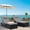 Gray, variant on EastVita Elegant Wicker Sun Lounger Outdoor Chaise Lounge Set of 2 Pieces with Adjustable Backrests For Sunbathing Blue