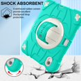thumbnail image 6 of ELEHOLD Case for iPad mini (6th Generation), Heavy Duty Shockproof Case with Pencil Holder/Stand/Hand Strap/Shoulder Belt, Rugged Protective Cover for Boys Girls,Mint, 6 of 10