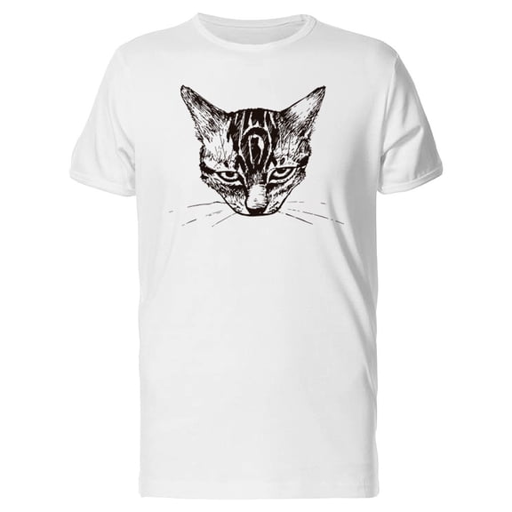 Cute Angry Cat Sketch Tee Men's -Image by Shutterstock