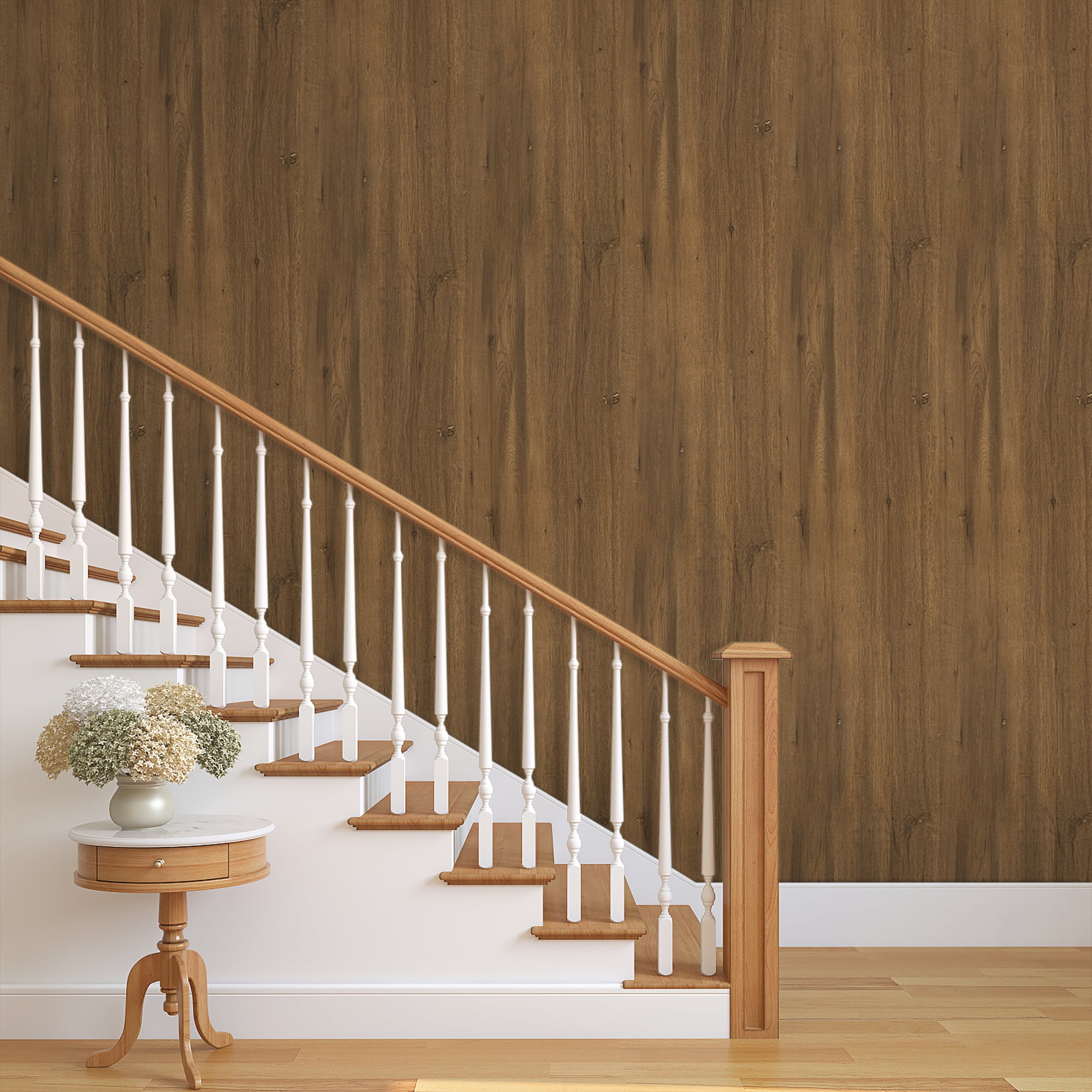 Abyssaly Wood Wallpaper, Peel and Stick Wallpaper Self-Adhesive Removable Contact Paper for Cabinets, Home Decoration, Wall Covering, Antique Furniture Renovation