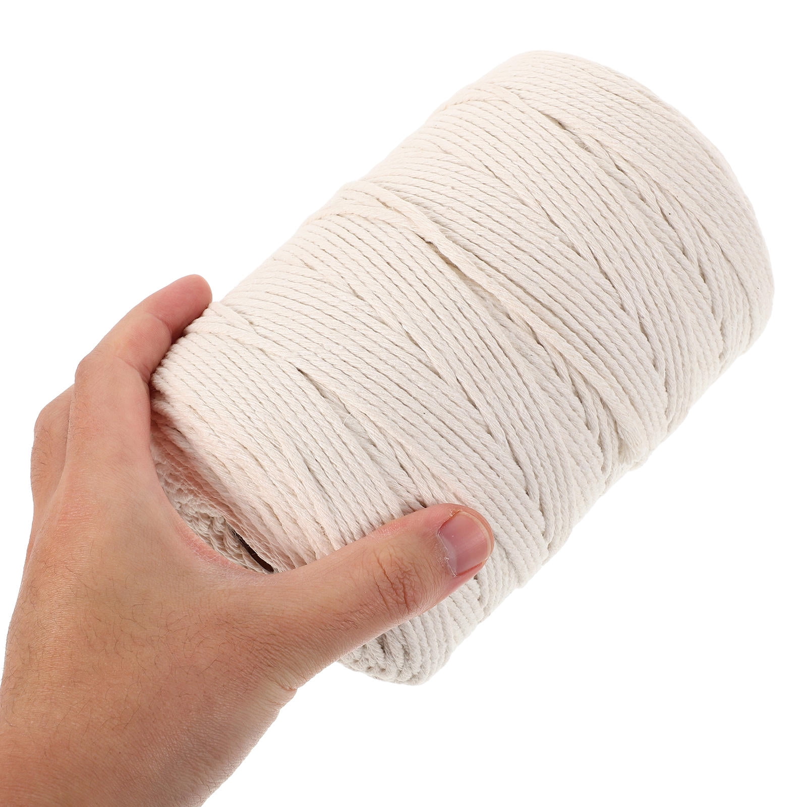 CTIRCHIU Soft Beige Cotton Rope for Macrame Crafts, Hand Weaving Cord for Wall Hangings, Home Decor and Projects