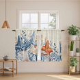 thumbnail image 2 of Orange Blue Starfish Coastal Kitchen Curtains 54 Inch Length, Summer Beach Eucalyptus Rustic Tiers Curtains for Bathroom Bedroom Cafe, Light Filtering Small Window Treatment Drapes 2 Panels 42"Wx54"L, 2 of 8