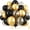 Black Gold, variant on Pink White Winter Wonderland Snowflake Balloons Set, Metallic Light Pink Gold Silver White Snowflake Confetti Balloons for Girl Christmas Birthday Winter Onederland Baby Shower Xmas Party Decorations