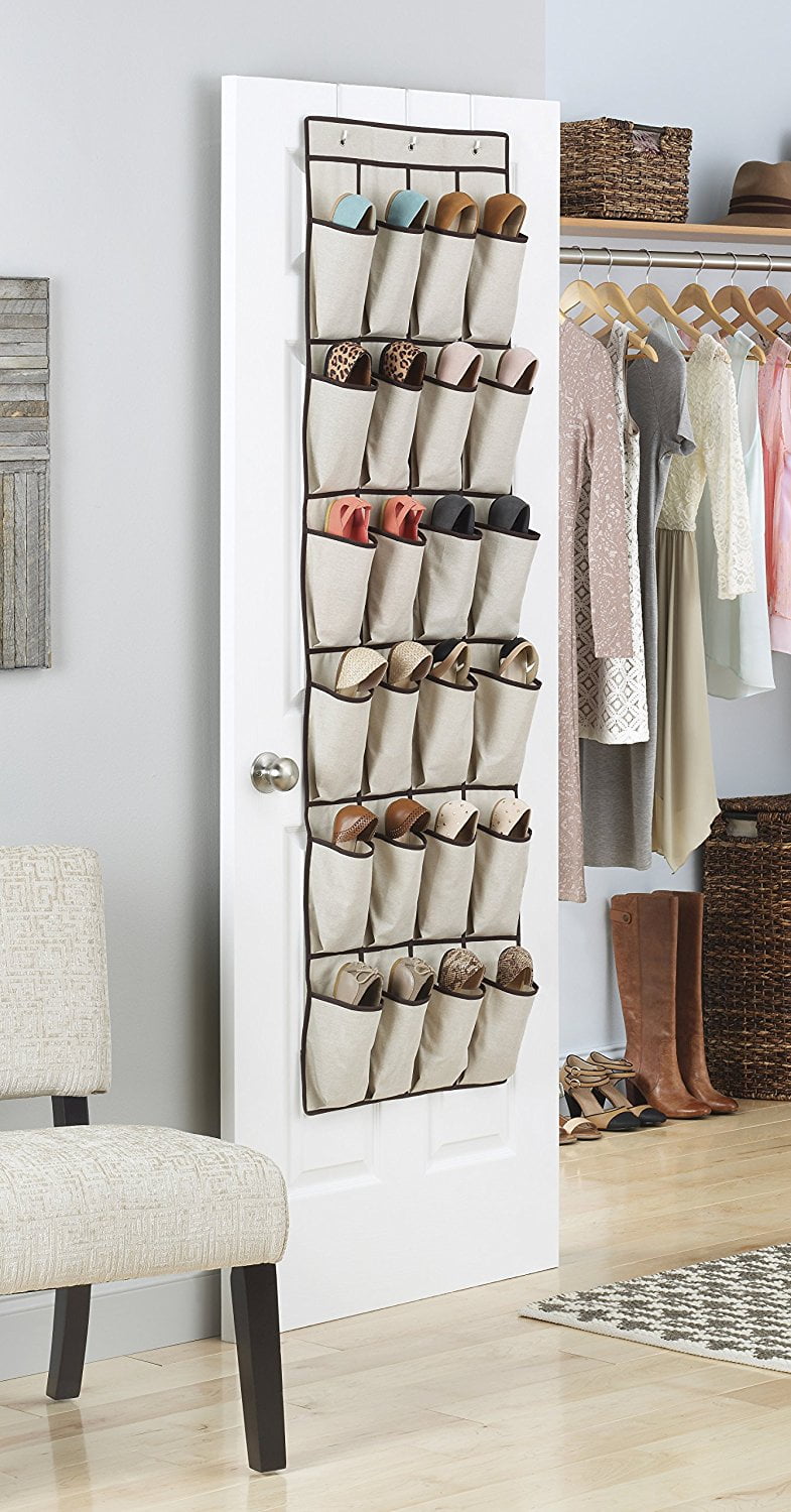 over the door shoe rack on Over The Door 24 Pair Canvas Shoe Organizer Walmart Com Walmart Com