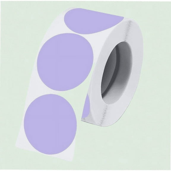 500 Pcs Lavender Purple 2 Inch Round Circle Thermal Color Code Dot Stickers, Self-Adhesive Thermal Labels for Multipurpose Use