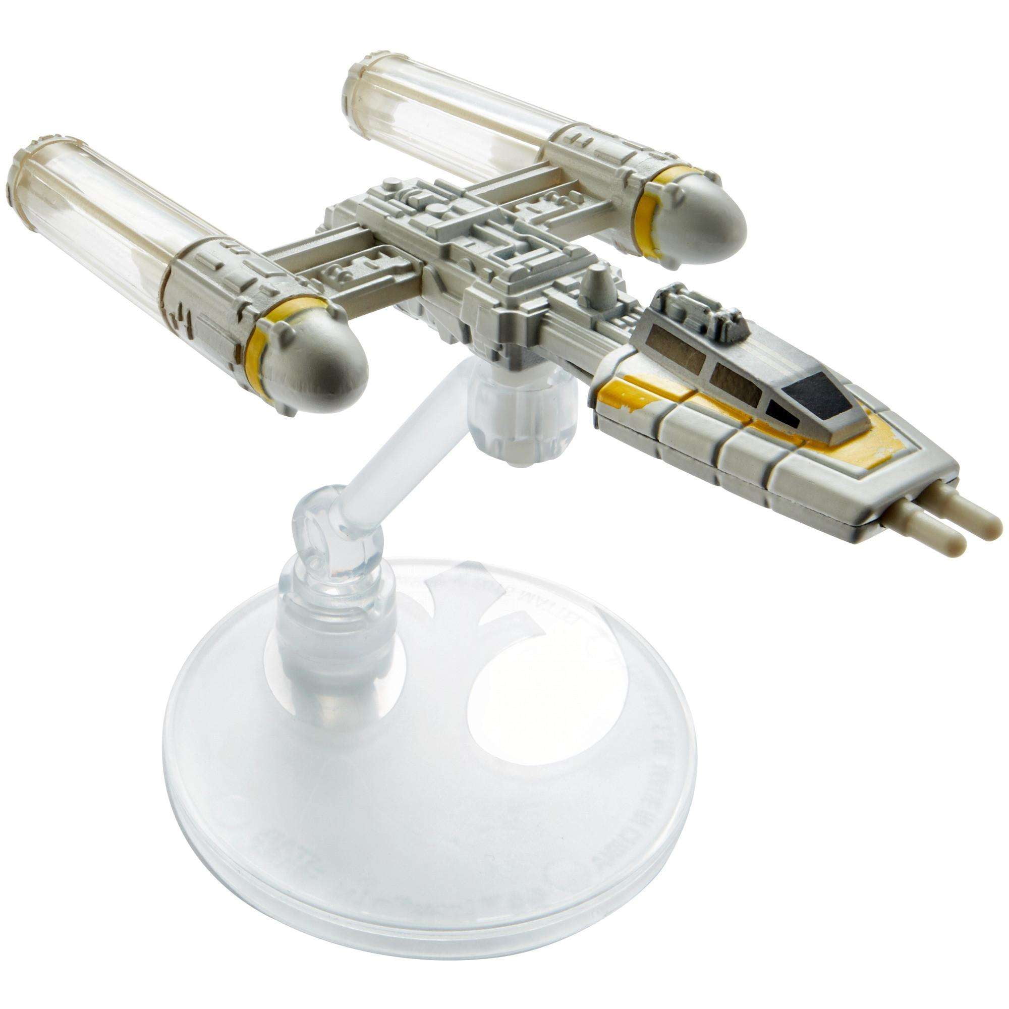 Hot Wheels Mattel Starship Y-Wing Fighter Spaceship Vehicle Playset (2 Pieces)
