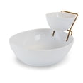 thumbnail image 2 of Gibson Elite Gracious Dining 2 Tier Chip and Dip Server Set with Metal Rack, 2 of 6