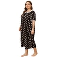 thumbnail image 4 of Baywell Womens Plus Size Nightgowns Sleepwear Short Sleeve Sleep Dress Maxi Night Gowns, Black Yellow, 4XL, 4 of 8