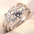 thumbnail image 3 of Anillo de pareja, un par de hombres y mujeres, temperamento de moda simple, anillo de circón con corona, apertura de anillo de diamantes de simulación de boda, 3 of 6