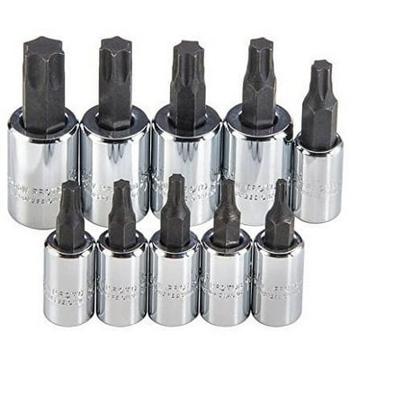 Proto-J4740C Socket Bit Set, 1/4", 3/8" Dr, 10 Piec, Torx CA2