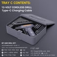 thumbnail image 4 of Perceuse Sans Fil 12 V, Ensemble de Perceuse Électrique avec Batterie et Chargeur, 32 Pcs de Forets/perceuses avec Boîtier de Rangement, 4 of 4
