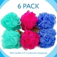 thumbnail image 2 of Eco-friendly Mesh Bath and Shower Sponge - Loofah- Poof [Multicolor 6-pack], 2 of 10