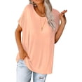 thumbnail image 2 of Mint Plus Pink - Women's Comfy Loose Fit T-Shirts with Crew Neck Elegance, 2 of 5
