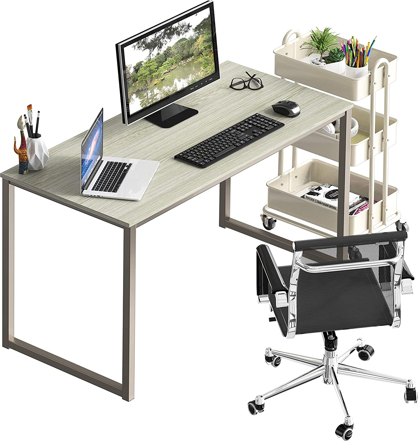 SHW Home Office 40-Inch Computer Desk, Maple - image 4 of 6