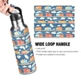 thumbnail image 4 of Yayeee 33oz Insulated Water Bottle Double Wall Stainless Steel with Flip Straw Lid, Blue Cute Train Pattern, 4 of 7
