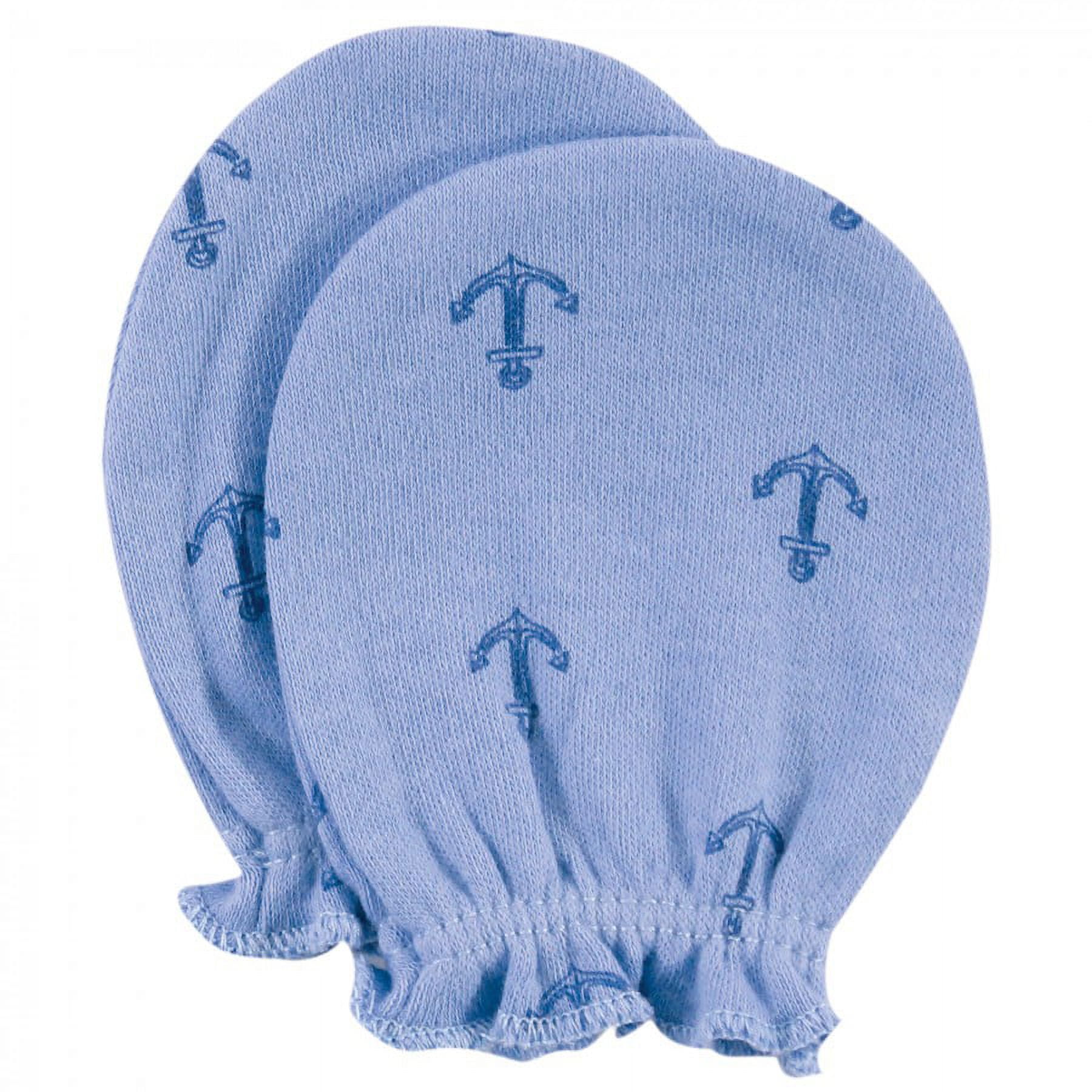 Hudson Baby Infant Boy Cotton Scratch Mittens, Blue Whale, 0