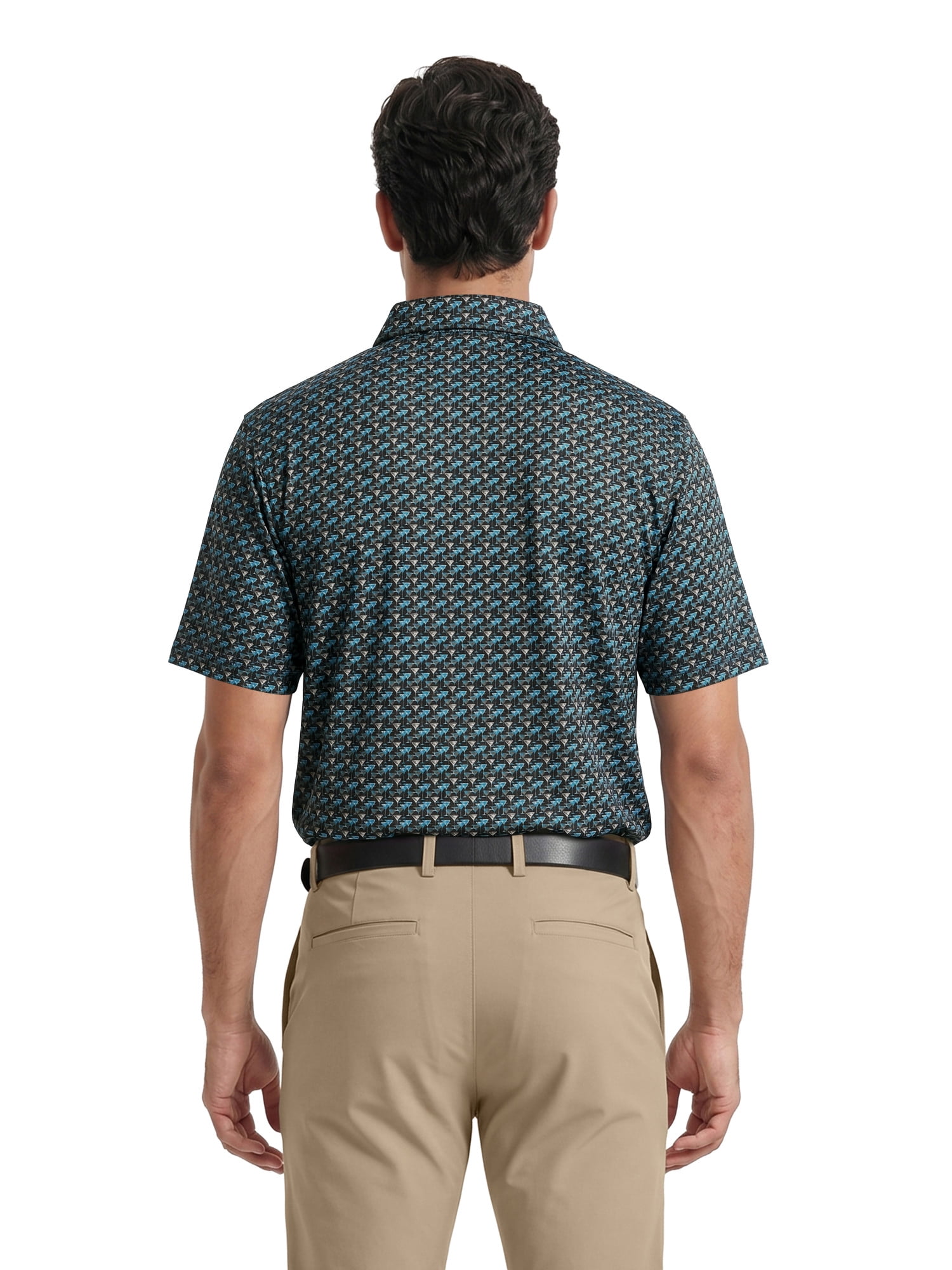 Ben Hogan Performance Men’s & Big Men's All-Over Martini Print Short Sleeve Golf Polo Shirt, Sizes S-4XLT