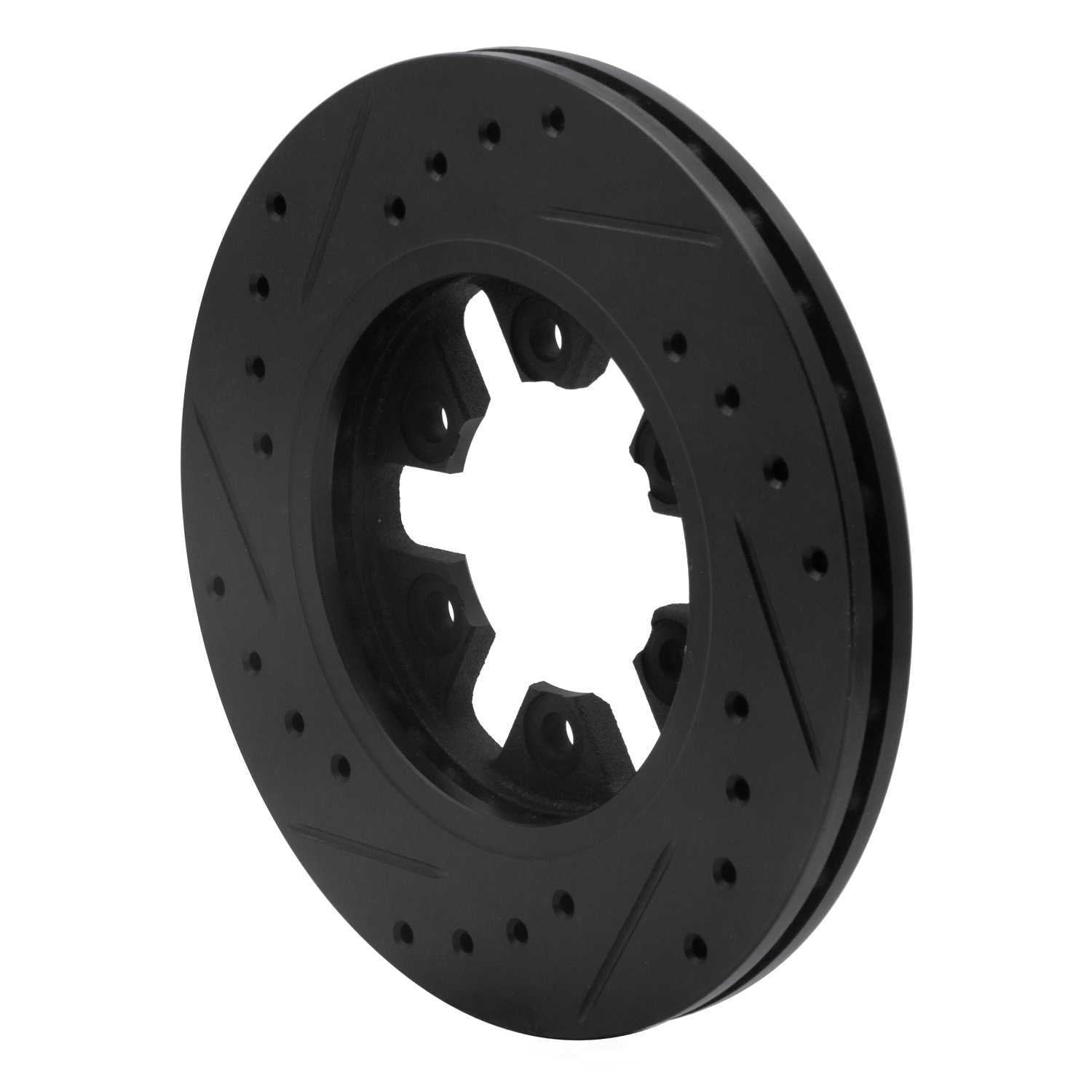 Dynamic Friction Company 633-67077L DFC Brake Rotor - Drilled And Slotted - Black