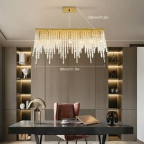 TFCFL Modern Pendant Light Gold Crystal Chandelier Ceiling Light Fixture for Dining Living Room Decor