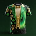 thumbnail image 3 of IWRICH Men's Holiday Tuxedo Printed Plus Size T-Shirts Graphic Short Sleeve Novelty Party Tops 02-Green 2XL, 3 of 3