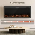 thumbnail image 3 of 42 Inch Electric Fireplace, Seamless Wall Mounted Recessed, Remote App Touch Control, 12 Flame Carbon Bed Colors, Adjustable Timer, Log Crystal, Black Modern Design, 3 of 5