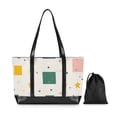 thumbnail image 7 of FORMRS Canvas Laptop Tote Bag for Women with 15.6" Computer Compartments Shoulder Handbag, Green Abstract Pattern, 7 of 7